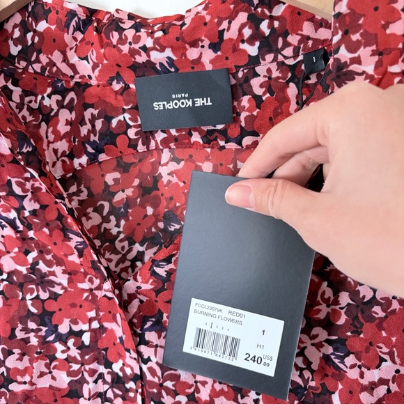 NWT $240 The Kooples Burning Flowers Shirt - Picture 5 of 7